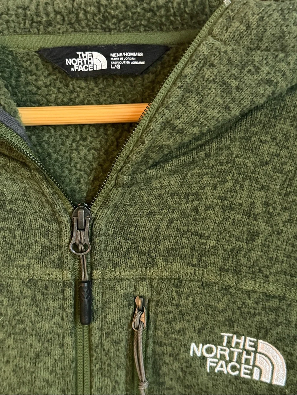 The North Face Men’s Olive Green Full-Zip Fleece Hoodie